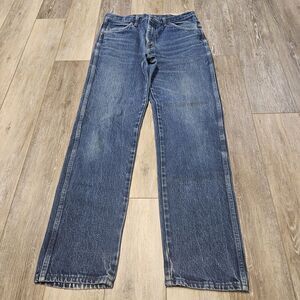 Rustler Wrangler Vintage Relaxed Fit Straight Leg Denim Blue Jeans Men's 34 X 34
